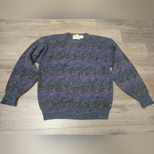 Vtg Eclectic Grandpa Cabincore Crewnwck Sweater Mens Size XL Unisex Purple Blue